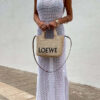 Solid Color Knitted Cutout Slit Slim Fit Maxi Dress