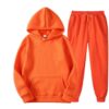 Solid color fleece two-piece sweatshirt