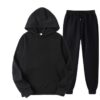 Solid color fleece two-piece sweatshirt