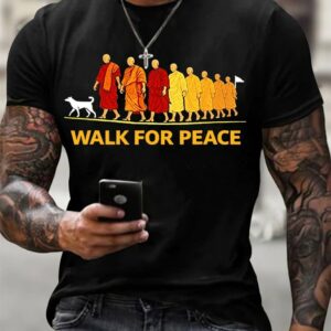 Men's Walk For Peace With Aloka Printed T-shirt