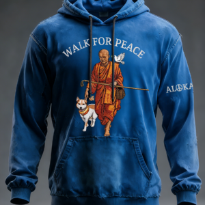 Men's Walk For Peace Oversized Drop-Shoulder Hoodie With Pockets