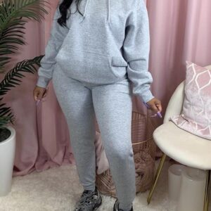 Solid color fleece two-piece sweatshirt