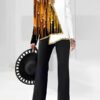 208431e8f63a3a134fbf25265c340e4656400462c7beedd5c29f3c1a7c45d114 3D digital print women's V-neck asymmetrical fashion casual shirt pantsuit