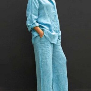 Commuting style shirt top trouser leg pants suit
