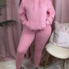 Solid color fleece two-piece sweatshirt