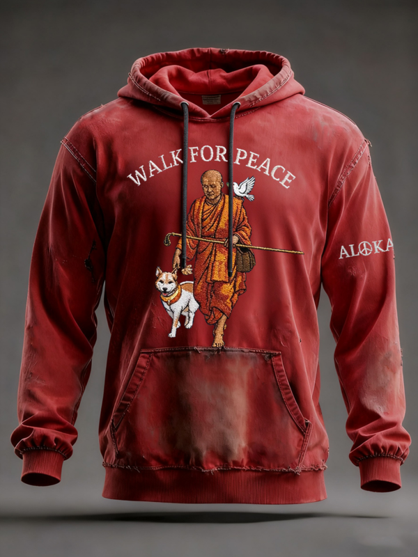 2b92acbb28a0bf2cccf6dff4d05068c980d0b76749163cc2088a1d8a2ee9cf99 Men's Walk For Peace Oversized Drop-Shoulder Hoodie With Pockets