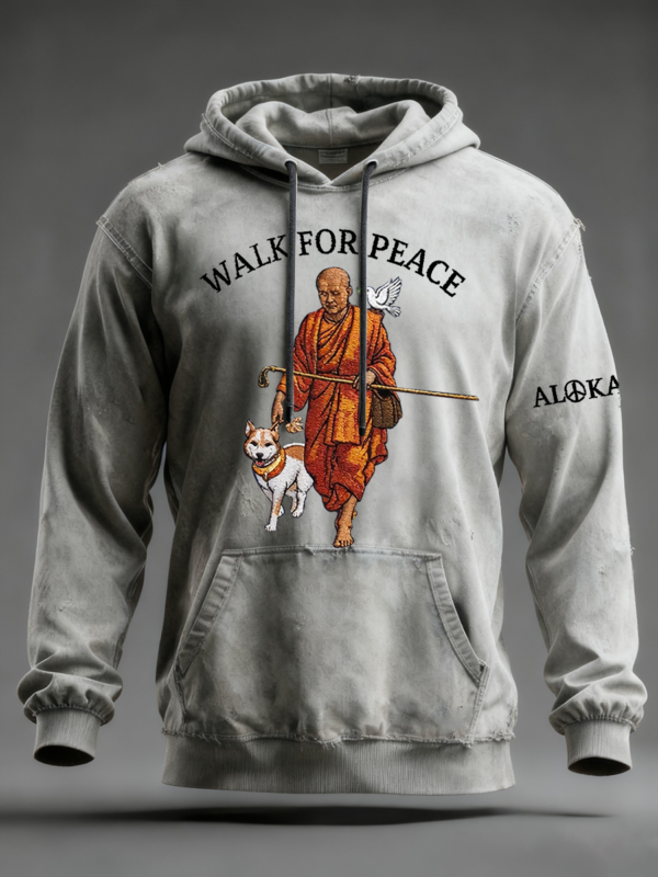 2c6ea1f6fc285feda8c5d5f4046103f8e4392a6b48595c4ecf83401140a6e9e2 Men's Walk For Peace Oversized Drop-Shoulder Hoodie With Pockets