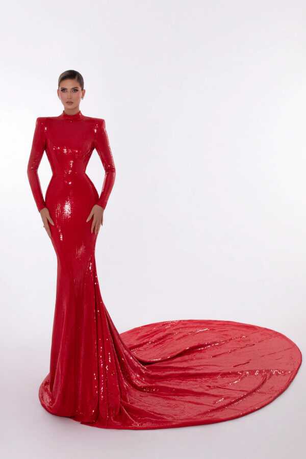 3ad7dd77140ed9a624d567125b1cdbeee6b5fa906f44838330f10b357216658e Aviana Sequin Evening Maxi Dress In Red
