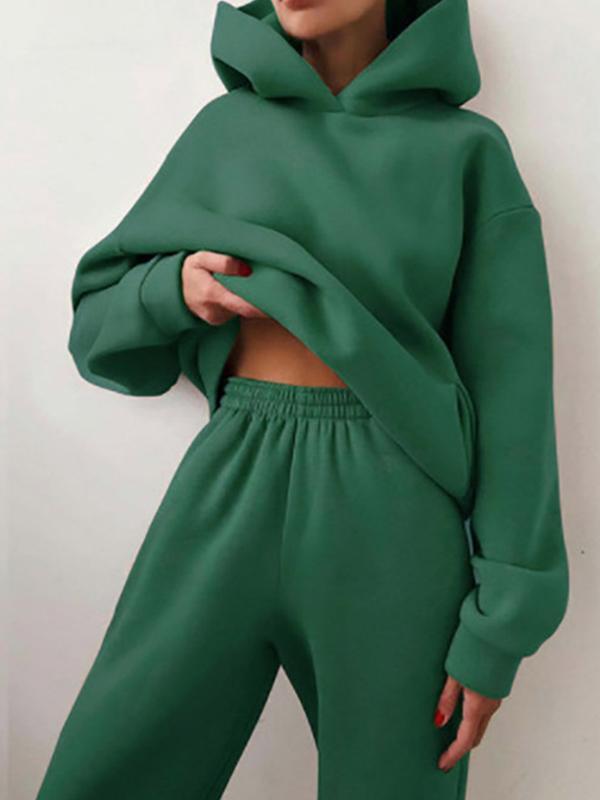 3ba27934a595070fda0a1e236a3031d759b79962fa5b1833496f427209b4e954 Casual fashion thickened long-sleeved sweatshirt and trousers two-piece set for women