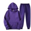 Solid color fleece two-piece sweatshirt