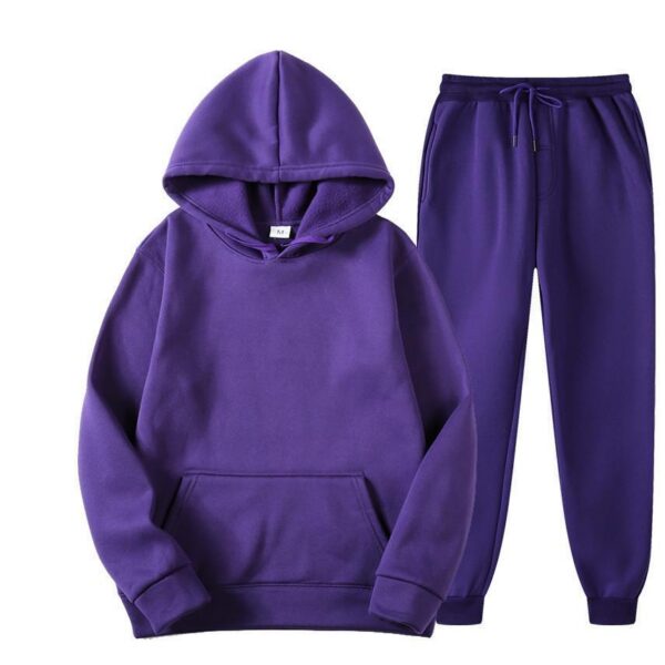 Solid color fleece two-piece sweatshirt