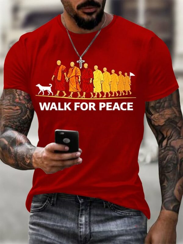 41be457b31857b3bf063bb6c0549b49fbaa04fe9492ad3670b220612d8c2e9eb Men's Walk For Peace With Aloka Printed T-shirt