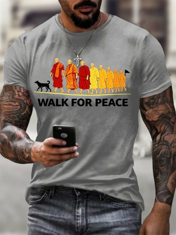 48814ee6e7c08db6171767fb408e6fd733fc6626c628d98183b0f15596197b47 Men's Walk For Peace With Aloka Printed T-shirt