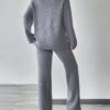 4cd9fbafeb10baf897acac3e8d86d73ce163335c894c86edb40b3f452a175082 Knitted Sweater With Zipper And Knitted Pants Set With Dropped Shoulders