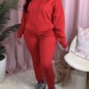 Solid color fleece two-piece sweatshirt