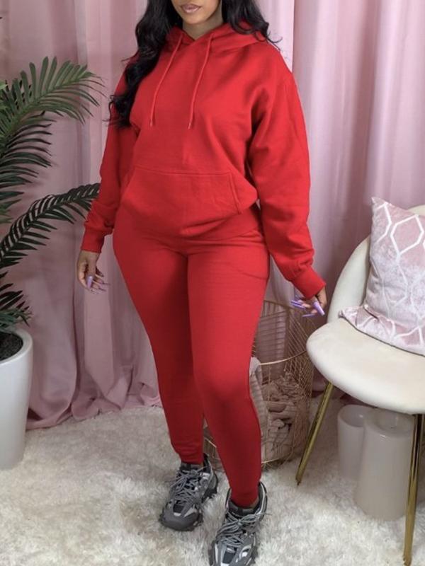 Solid color fleece two-piece sweatshirt