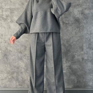 Women's Casual Hooded Solid Color Suit