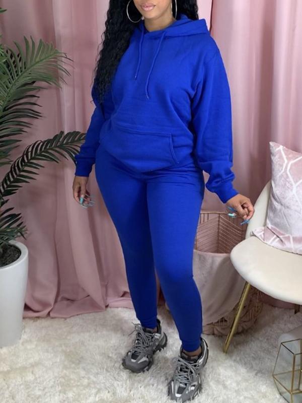 Solid color fleece two-piece sweatshirt