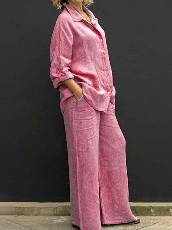 601bd210eb7f769e94b2b2fae560ca0f28c462fb87d513ff0d3b2224b85974da Commuting style shirt top trouser leg pants suit