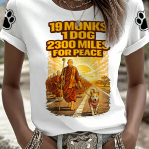 6973d82e88b83ae2348c46930f1320e331941bcd18ad51eba1407f3d7935ded8 Women's "Walk For Peace" Element Print T-Shirt