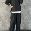 6cfecab02b925a44c54a7f96977842c41879ef8936af17cd3347033edcdb33dc Women's Casual Round Neck Fake Two-Piece Contrast Color Suit