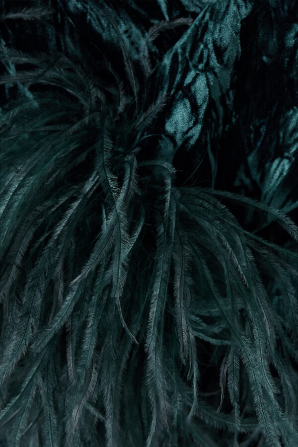 71dc35718c0ad7d7f7e703a325f8665196c24802c9c6c1954ea169826acb15ef Rhiannon Feather One Shoulder Dress In Teal