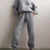731243a42b206d289bd5caab9f1e8a0ecfb3cb9c27b14727f98b5e8fa60d7449 Casual fashion thickened long-sleeved sweatshirt and trousers two-piece set for women