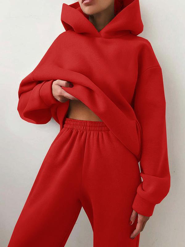 73aa1c261a3530c13a77dfc44e54ef75ba5bb366ec09db61bbcc480e5153fbbe Casual fashion thickened long-sleeved sweatshirt and trousers two-piece set for women