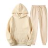 Solid color fleece two-piece sweatshirt