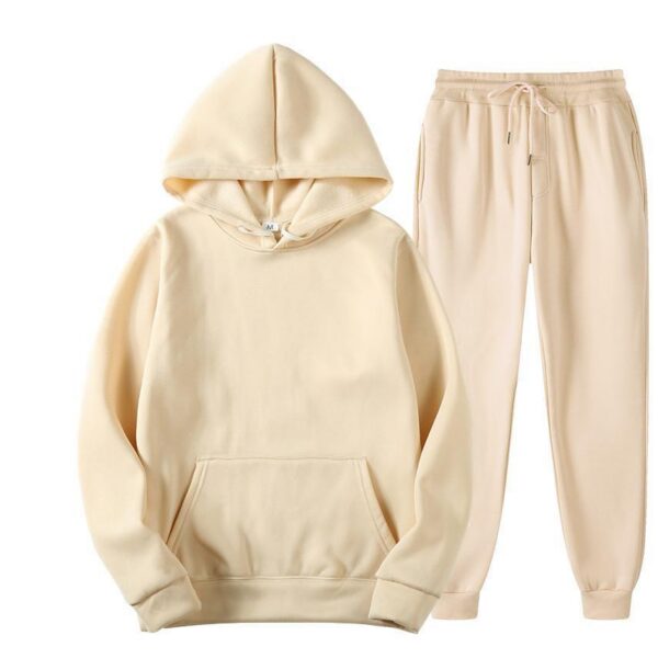 Solid color fleece two-piece sweatshirt