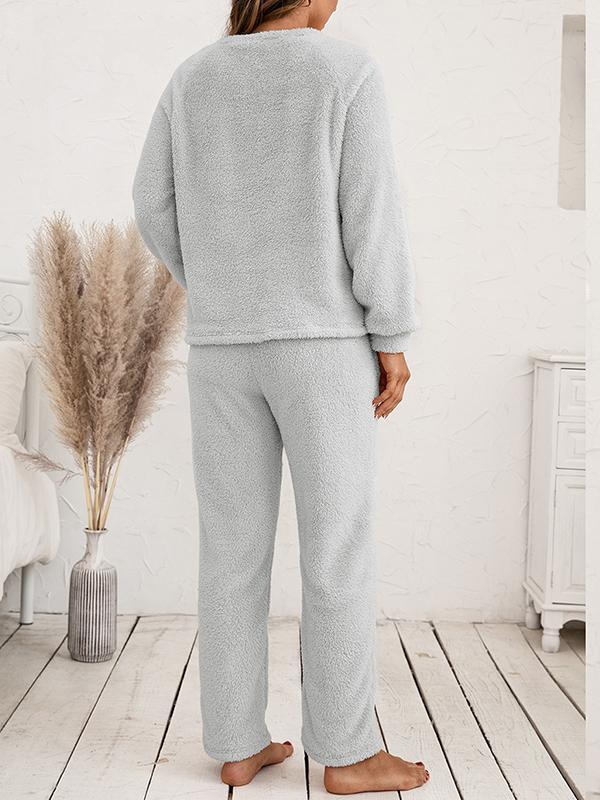 759342e6958411128c3da1ab9eadba4785bb2cb28171a2db1e3afab1c4b94cb3 Loose Casual Home Wear Double-sided Plush Two-piece Set