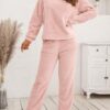 7761eb3ca6fda3bd469e0c7aeae3638d3f09ed774f5f4312f8e38a56ae569567 Loose Casual Home Wear Double-sided Plush Two-piece Set