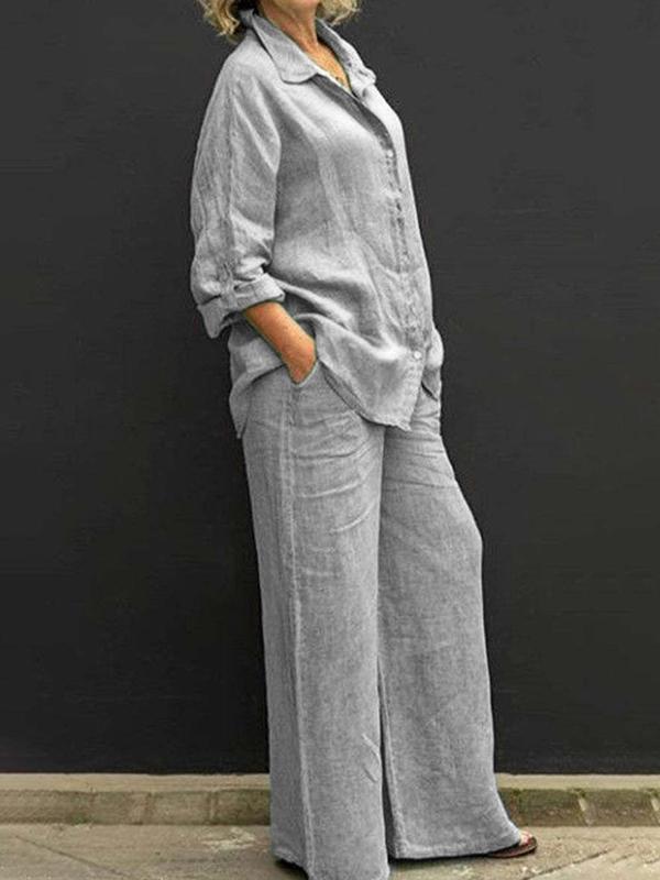 7788b8f2cf373799299bfbe0a90ce2ab387f07714f678f3c7a969e2ac06a5fea Commuting style shirt top trouser leg pants suit