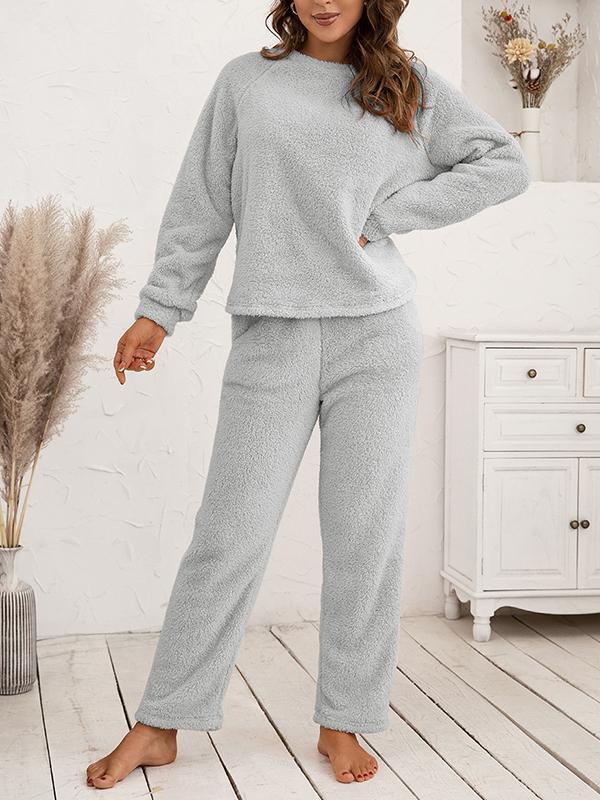 7e007c856dabde53e7cccf2ba1178480a8eedccc11b9318975e3e21502ba377a-1 Loose Casual Home Wear Double-sided Plush Two-piece Set