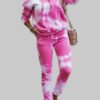 8596d8fa3947504dd50be32f84c958df52cea0479c0dc2609d2de8d2e982fbbb Tie-dye Loose Hooded Sweatshirt and Casual Pants Two-piece Set
