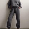 8dafbe69e8b1f4ecb9cedbb61f2d85767a0b76d9996847e64979bb3ee14d4aa2 Casual fashion thickened long-sleeved sweatshirt and trousers two-piece set for women