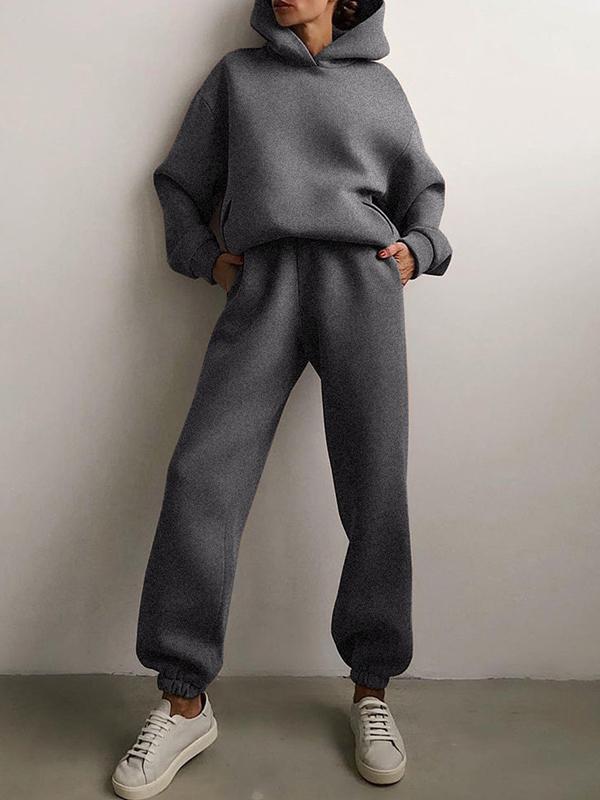 8dafbe69e8b1f4ecb9cedbb61f2d85767a0b76d9996847e64979bb3ee14d4aa2 Casual fashion thickened long-sleeved sweatshirt and trousers two-piece set for women