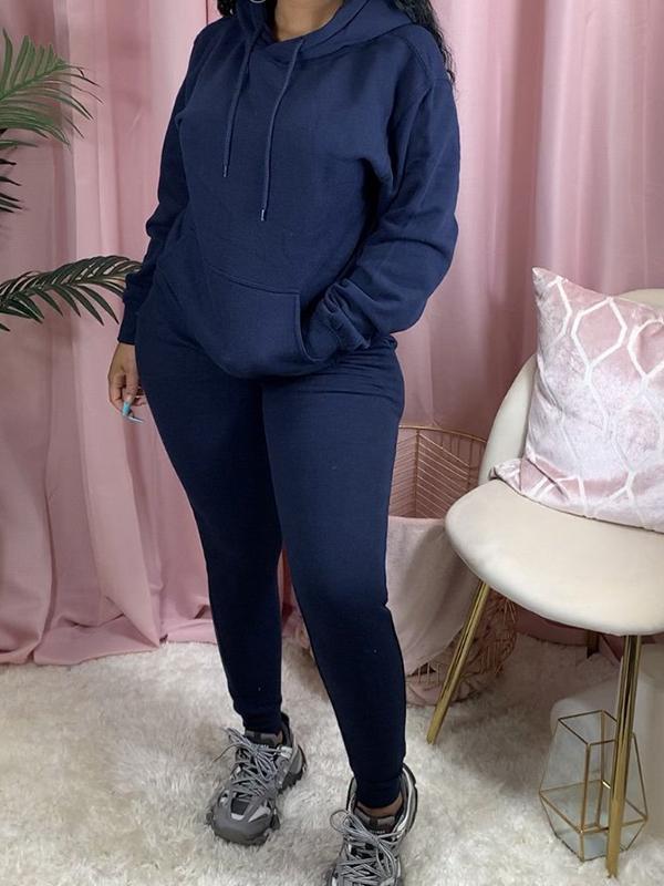 Solid color fleece two-piece sweatshirt