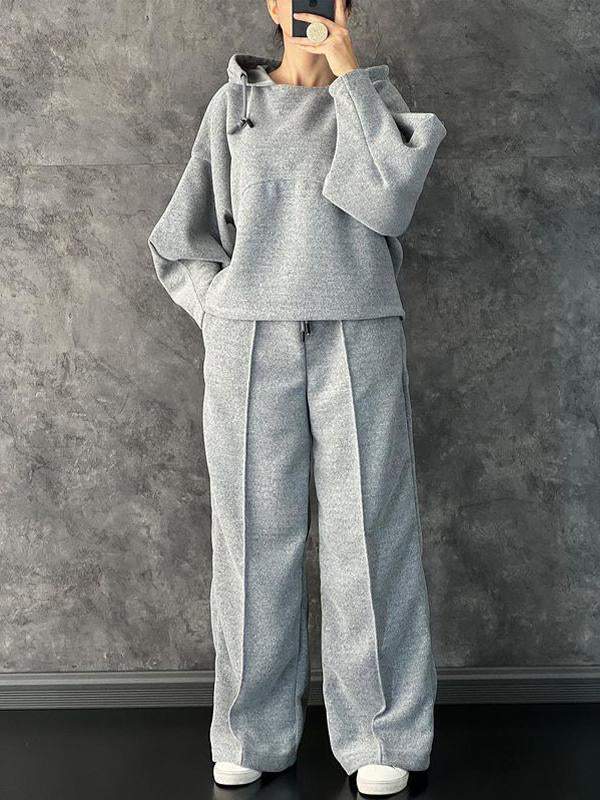 94a0e70c8cb032fe8a513644ad4435d23842a81a466959cac38f5f761ebd6b37 Women's Casual Hooded Solid Color Suit