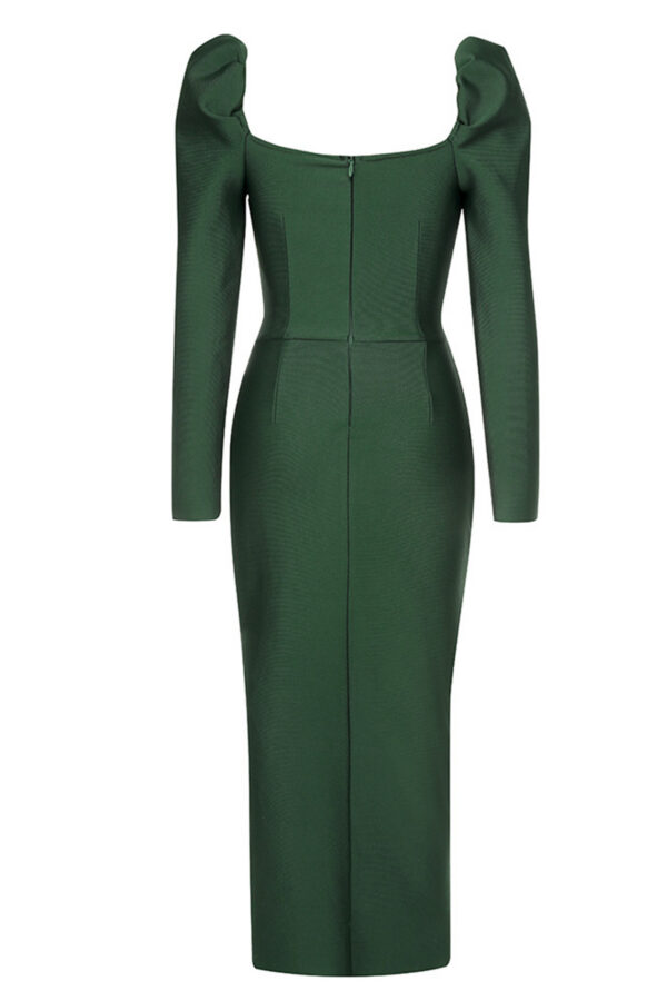 b0e6532188e5302da50a9ff5a895ca6441f484e608f28df36c184ec070488dc7 Mara Long Sleeve Bandage Dress In Green