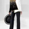 b110a47d1e9ec19db50c2dcc5b7d293fda05bc2e48bef33d8b77516bcaa310fe 3D digital print women's V-neck asymmetrical fashion casual shirt pantsuit