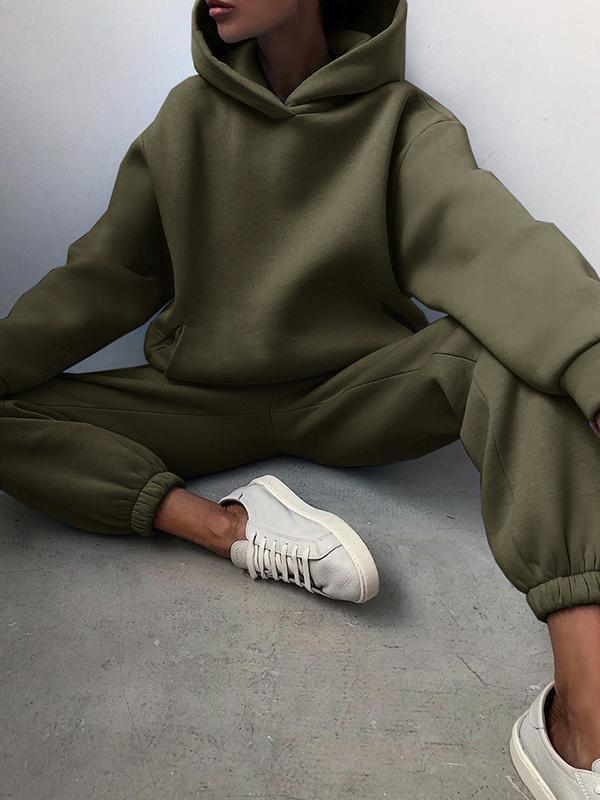 b7776a748d0a066b68cbe0216832496a66ada0dcf9bc7cc7266fc733910f0cd8 Casual fashion thickened long-sleeved sweatshirt and trousers two-piece set for women