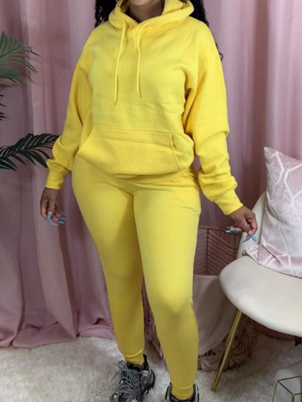 Solid color fleece two-piece sweatshirt