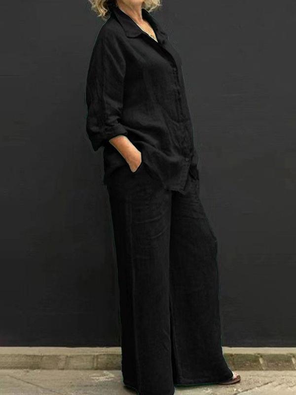 cf676c726b62c00bd82cc6d45e41d8590ef1b80e7adcf8678db574d032fdfd9a Commuting style shirt top trouser leg pants suit