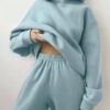 d48c5a54f5b3ae4f50412360c1f157a970cced830c64a99e7435dd0bca3e41ea Casual fashion thickened long-sleeved sweatshirt and trousers two-piece set for women