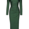 e222aaea9e7c7c4c4c5592c47c48052c6f48445a83cf5747fade9d5b3cd308a0 Mara Long Sleeve Bandage Dress In Green