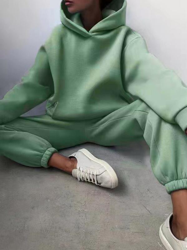 e28eaafe0dab541db253a86681c54e50117ed723ba53976cbafaf86496fca03b Casual fashion thickened long-sleeved sweatshirt and trousers two-piece set for women