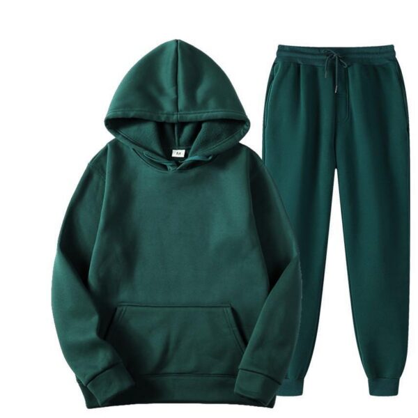 Solid color fleece two-piece sweatshirt