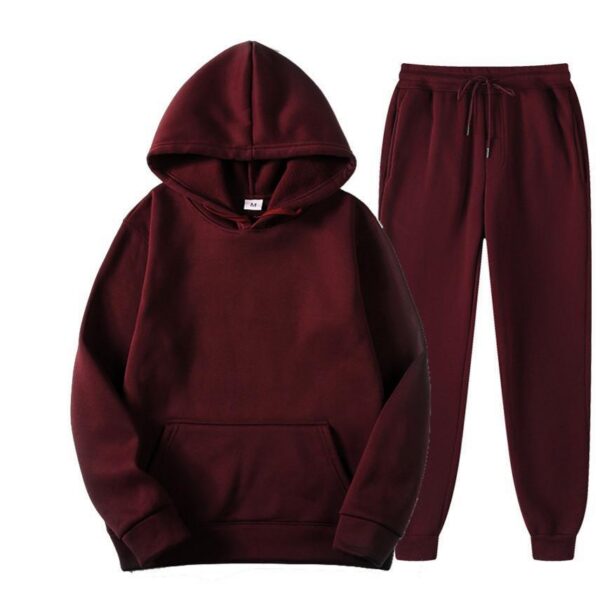 Solid color fleece two-piece sweatshirt