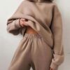 f8981d31b06f6714ed9bb92ca4cd6a7a118a7aa669d46605c4d1e8ac029cadde Casual fashion thickened long-sleeved sweatshirt and trousers two-piece set for women